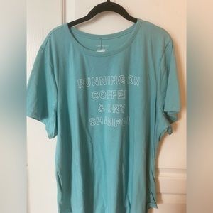 Comfy blue tee shirt with fun saying